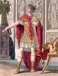Un jeune empereur en armure et robes impériales, illustration de 
